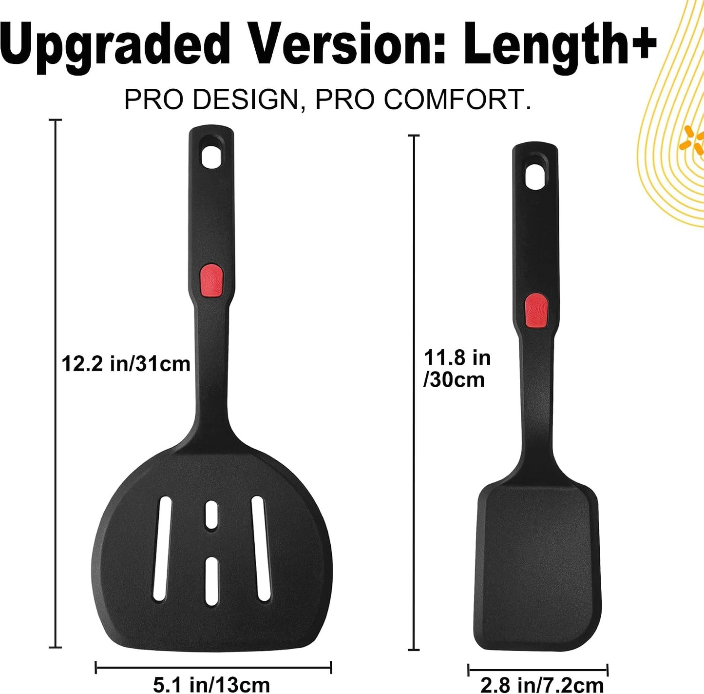 Heat Resistant Silicone Cooking Spatula and Spoon Set | BPA Free, For Nonstick Cookware, Large Cooking Utensils, For Serving, Mixing, Scraping, Dishwasher Safe