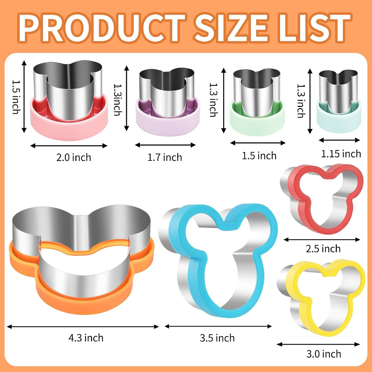 laxizar 10 Pcs Round Cookie Cutters Set Stainless Steel Biscuit Cutter