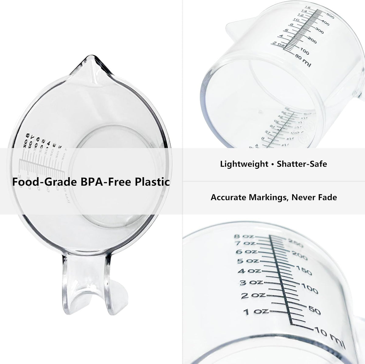 Plastic Measuring Cup with Handle, Pool Chemical Measuring Cup, Plastic Measuring Pitcher for Liquid Mixing, Pouring, Lawn Care, Pet Food, Motor Oil, Laboratory and More (32, Fluid Ounces, 1000ml)