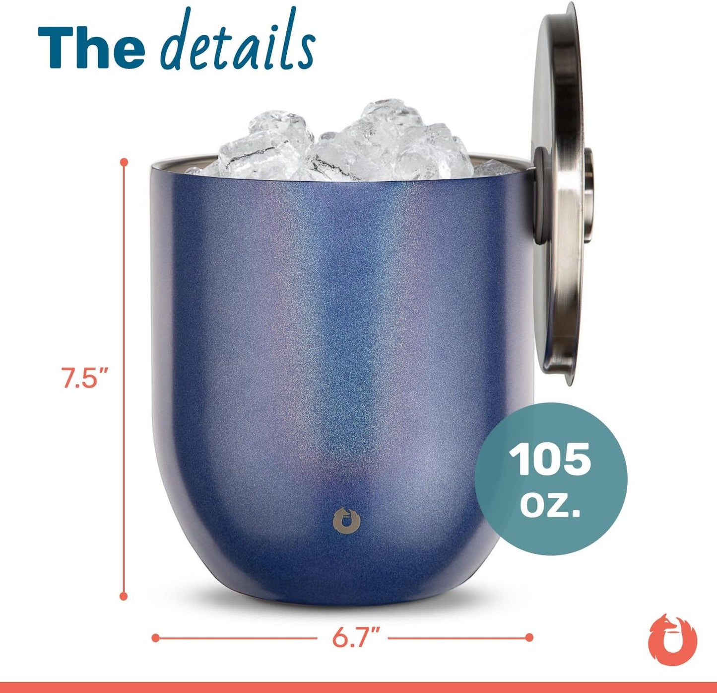 SNOWFOX Plus, Premium Vacuum Insulated Stainless Steel Ice Bucket with Lid/Scoop,Home Bar Accessories,Elegant Bartending Ice Bucket for Parties,Beautiful Outdoor Entertaining Supplies,3L,Natural Teak