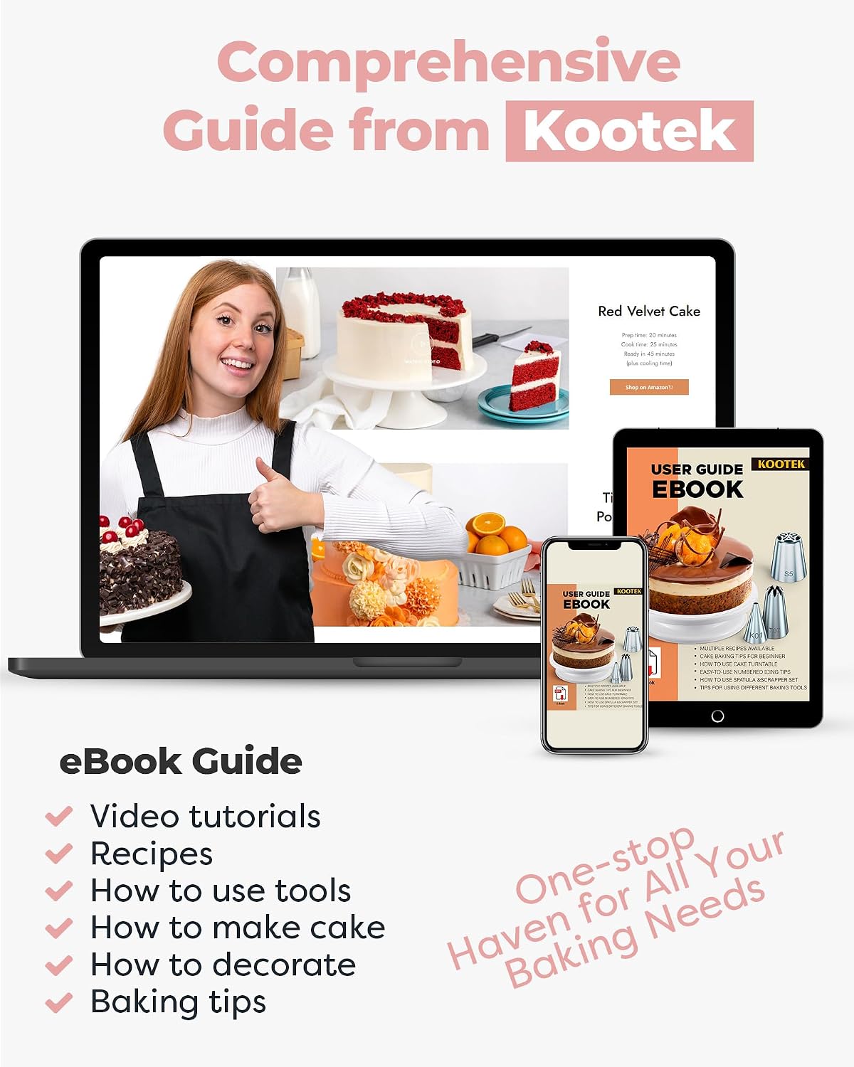 Kootek Cake Decorating Kit with Turntable Baking Supplies for Beginner Pros