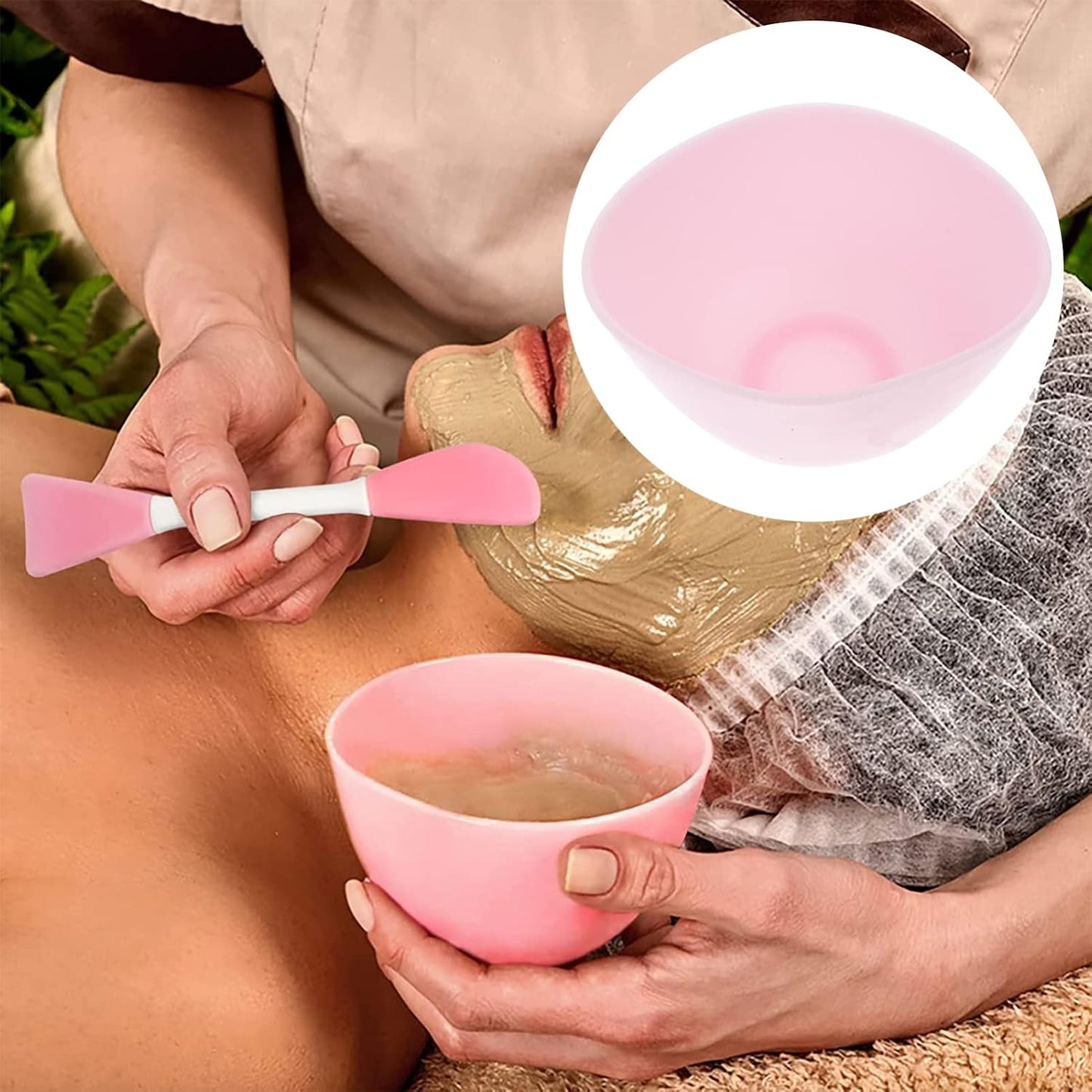 Silicone Mixing Bowl Set 8X5CM Odorless Anti-Drop Prep Bowl for Home Use for Facial Masks and Measuring Ingredients