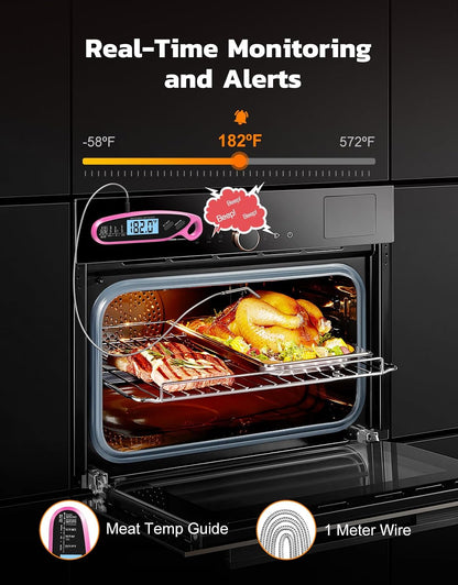 Instant Read Meat Thermometer Digital for Cooking with Dual Probe