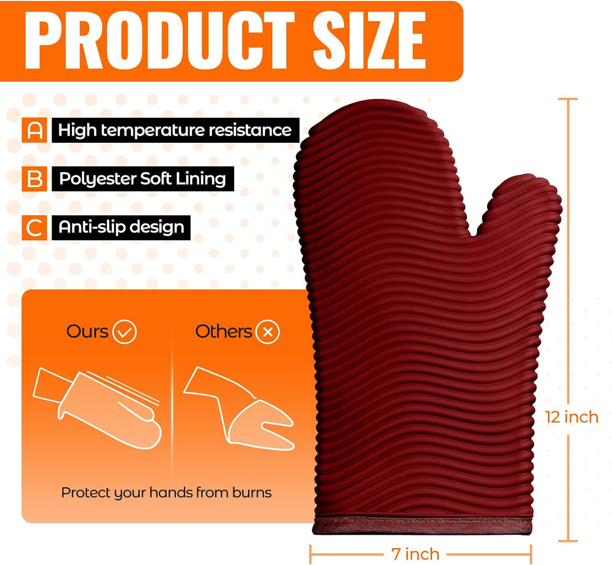 Yutat Silicone Oven Mitts - Oven Mitts and Pot Holders Sets Made of Non-Slip & BPA-Free Silicone, High Heat Resistant 500 Degrees, Perfect for Kitchen Cooking Baking BBQ, Peak Green