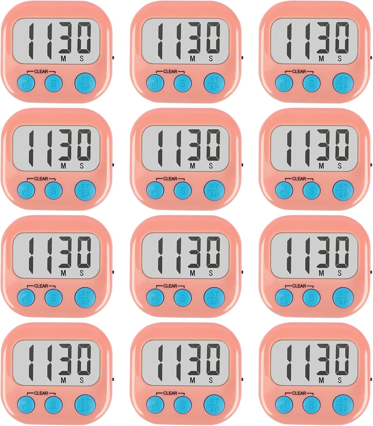 AOUCE Digital Kitchen Timers for Cooking, Timer for Kids 2 Pack White