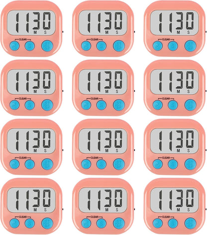AOUCE Digital Kitchen Timers for Cooking, Timer for Kids 2 Pack White