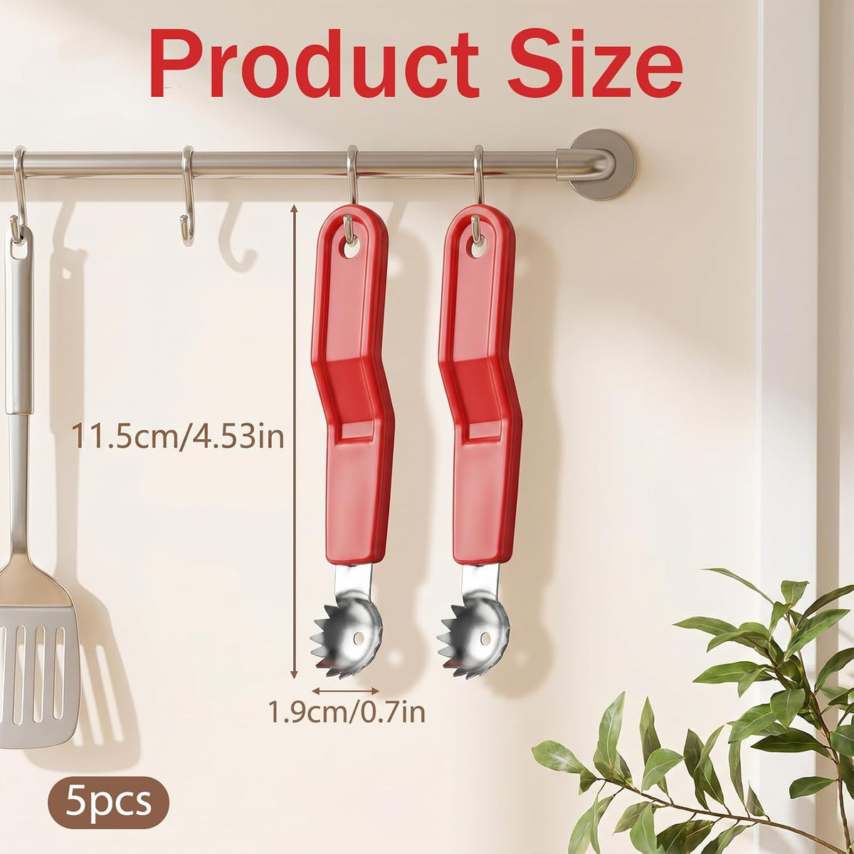 JJUNW 5 Pcs Tomato Corer Tool, Stainless Steel Strawberry Huller Tool