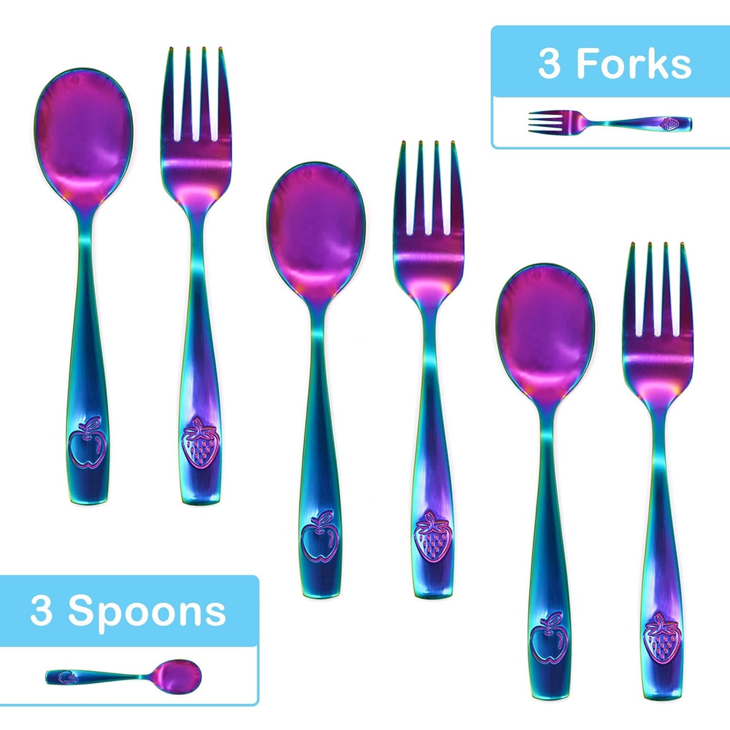 CHILLOUT LIFE Stainless Steel Kids Silverware Set 15 Pieces - Child and Toddler Safe Flatware - Kids Utensil Set - Metal Kids Cutlery Set Includes 5 Small Kids Spoons, 5 Forks & 5 Knives