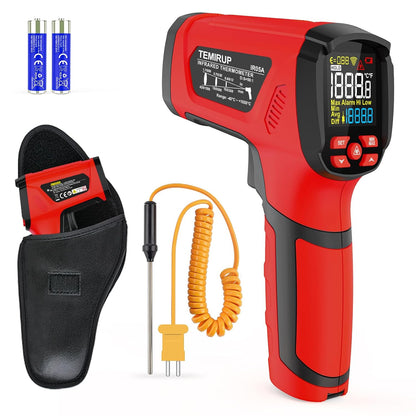 Infrared Thermometer Gun, Non Contact Digital Laser Thermometer Temperature Gun with Color LCD for Cooking, Home Repairs, Humidity Measurement, Adjustable Emissivity -58°F to 1472°F(-50~800°C)