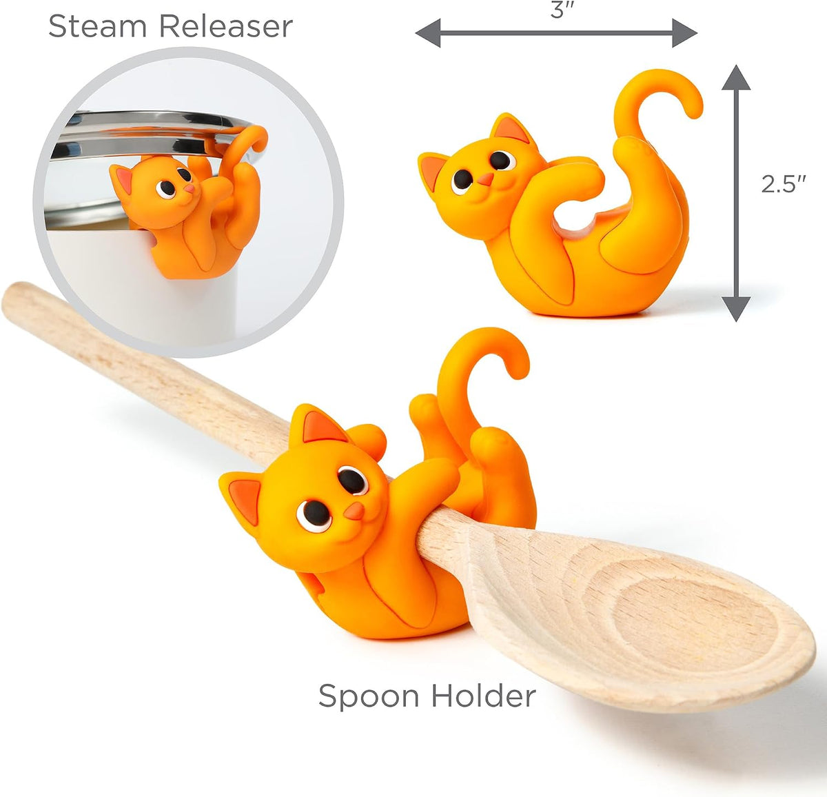 Itera Gray Silicone Cat Spoon Rest Kitchen Gadget