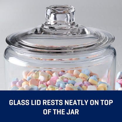 2 Gallon Glass Storage Jar with Airtight Lid, Food Container for Pantry Kitchen Organization, BPA Free Wide Mouth Clear Canister for Sugar Flour Rice Candy Dry Goods Display