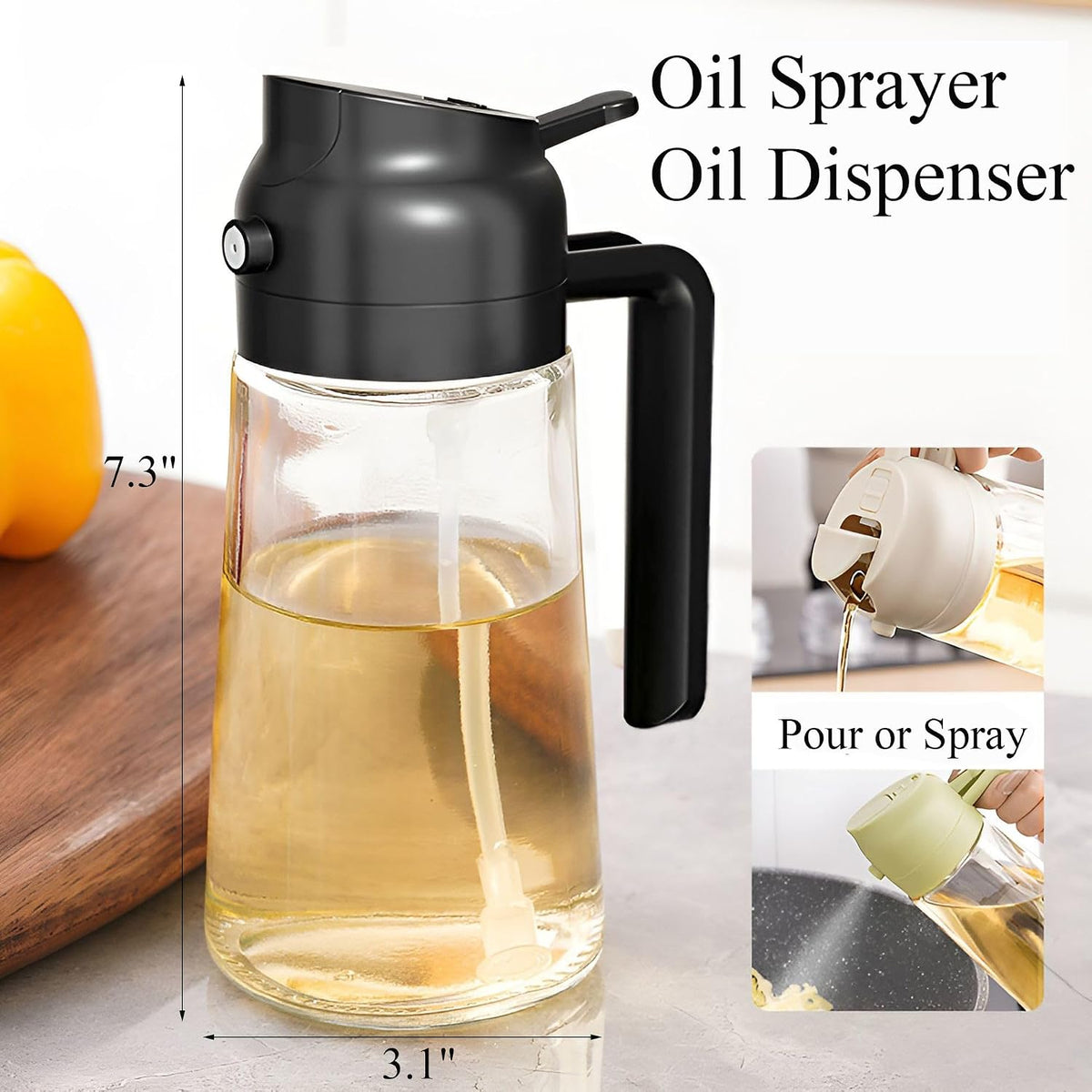 Oil Sprayer for Cooking Olive Oil Sprayer Mister for Air Fryer Vegetable Vinegar Oil Portable Mini Kitchen Gadgets for Baking,Salad,Grilling,BBQ,Roasting