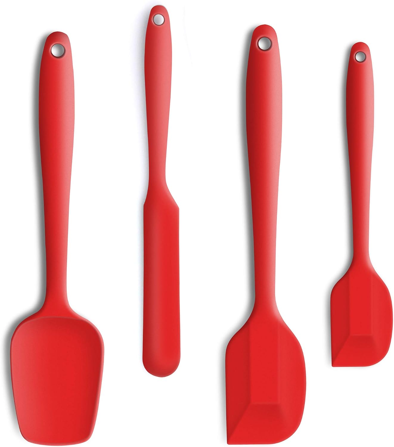 4 Piece Silicone Spatula Set, Flexible Heat Resistant Non-scratch Baking Cooking Rubber Spatulas with Stainless Steel Core, Black