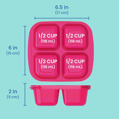 Bentgo Easyboxes 4-Compartment Snack Containers - 20-Piece Set with 10 Trays & 10 Custom-Fit Lids to Seal in Freshness - Reusable Food Storage & Meal Prep Bento BPA-Free Containers (Classic)