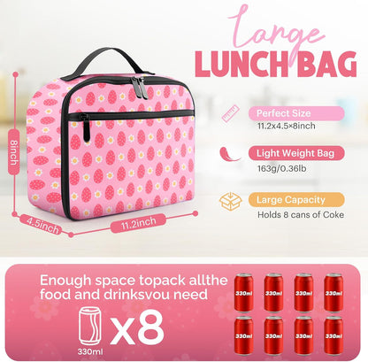Lunch Box Kids, Lunch Bags for Women Men, Insulated Cooler Reusable Cute Lunch Containers for Boy & Girls, Adults Leak Proof Large Lunch Tote Bags for School, Work, Travel, Picnic Outdoor and Beach