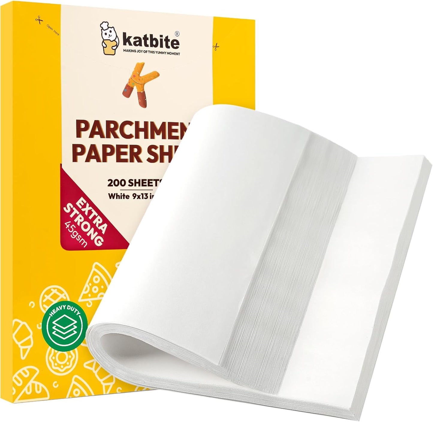 Katbite Hamburger Patty Paper 1000Pcs, 5.5"x5.5" Non Stick Parchment Paper Squares Sheets for Patty Seperate, Burger Press, Ground Beef, Freezing or Candy Wrappers, Use for Oven, Microwave or Freezer