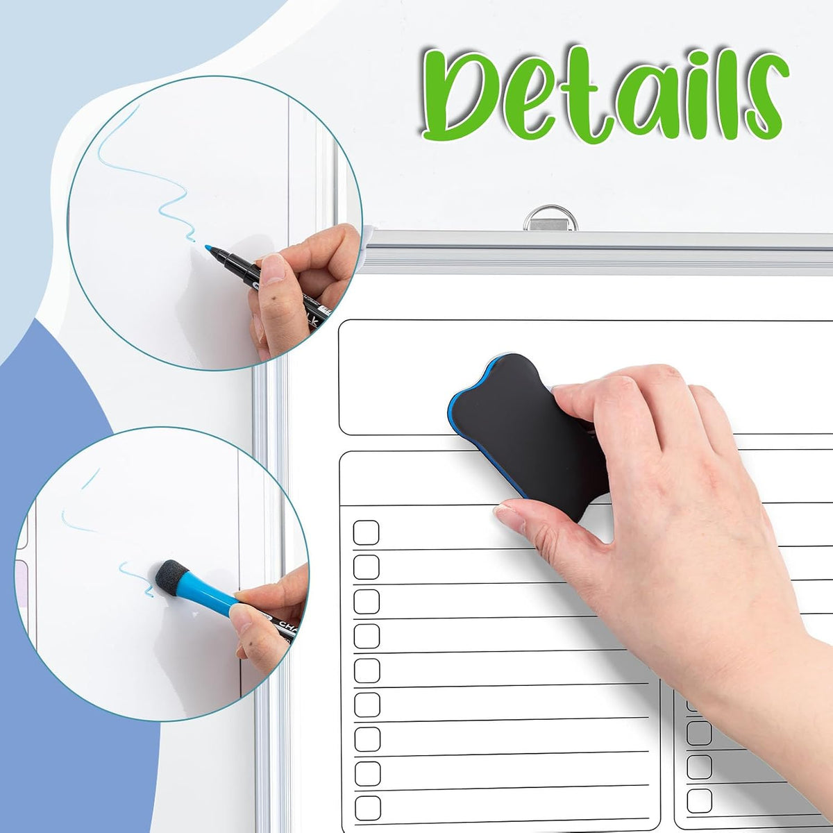 Lincia Magnetic to Do List Whiteboard for Wall 24" x 18" Large Weekly Dry Erase Board, Hanging Double-Side White Board Calendar for Planning Drawing Memo Home Kitchen Office(White)