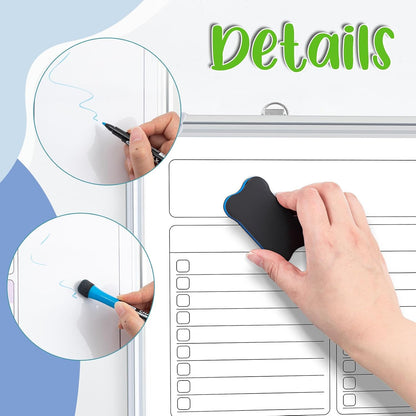 Lincia Magnetic to Do List Whiteboard for Wall 24" x 18" Large Weekly Dry Erase Board, Hanging Double-Side White Board Calendar for Planning Drawing Memo Home Kitchen Office(White)