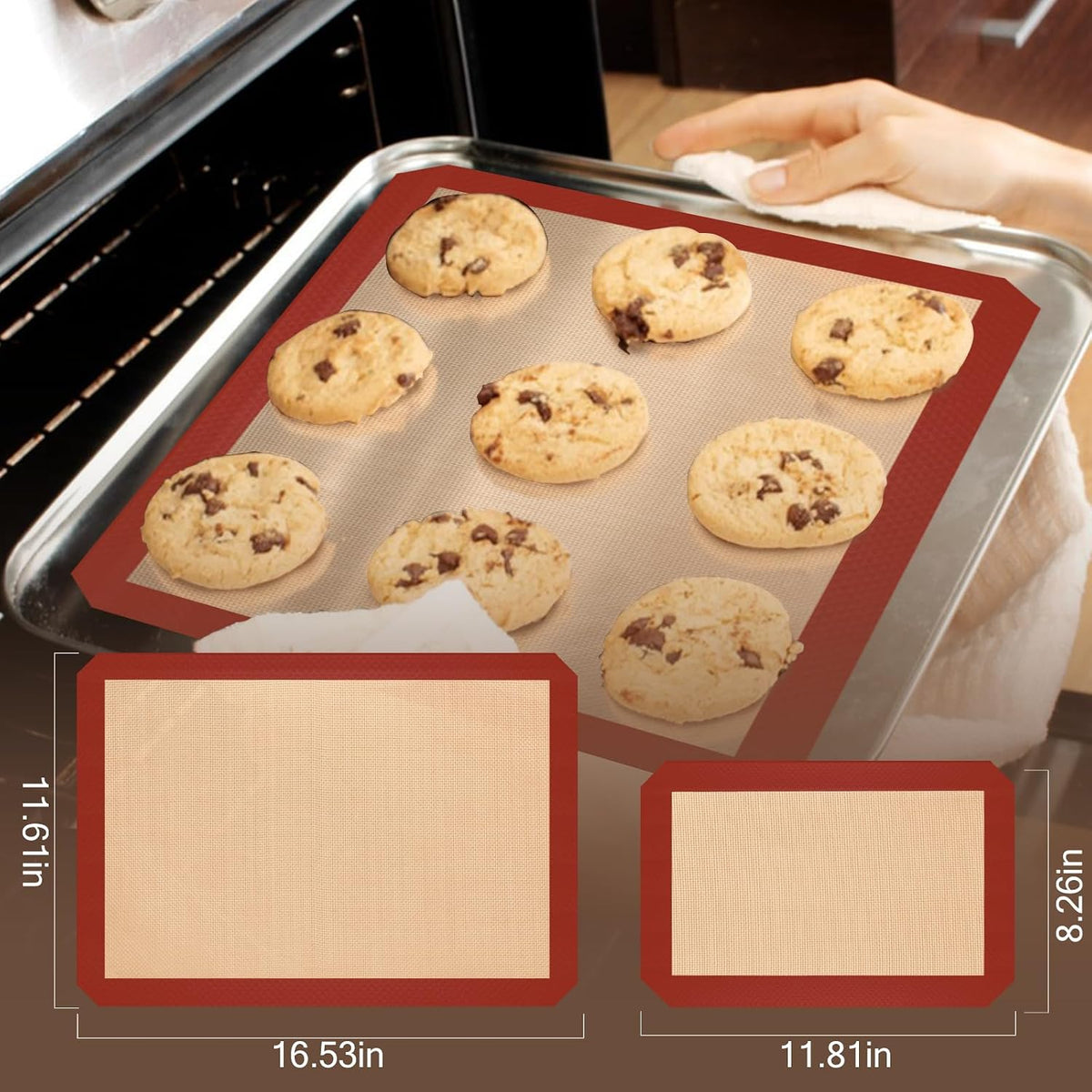 Koolstuffs Silicone Baking Mat, Nonstick and Reusable, 3 Pack