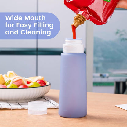 MICEBAY 2 oz Condiment Squeeze Bottles, Leakproof Salad Dressing Container