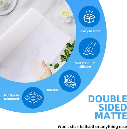 Extra Large Non-Slip Silicone Mat, 32.3x24 Inch Cut-to-Fit Counter Protector,Heat & Waterproof Drawer Liner, Food Grade Durable Desk Mat, 1.2mm Thick Gray