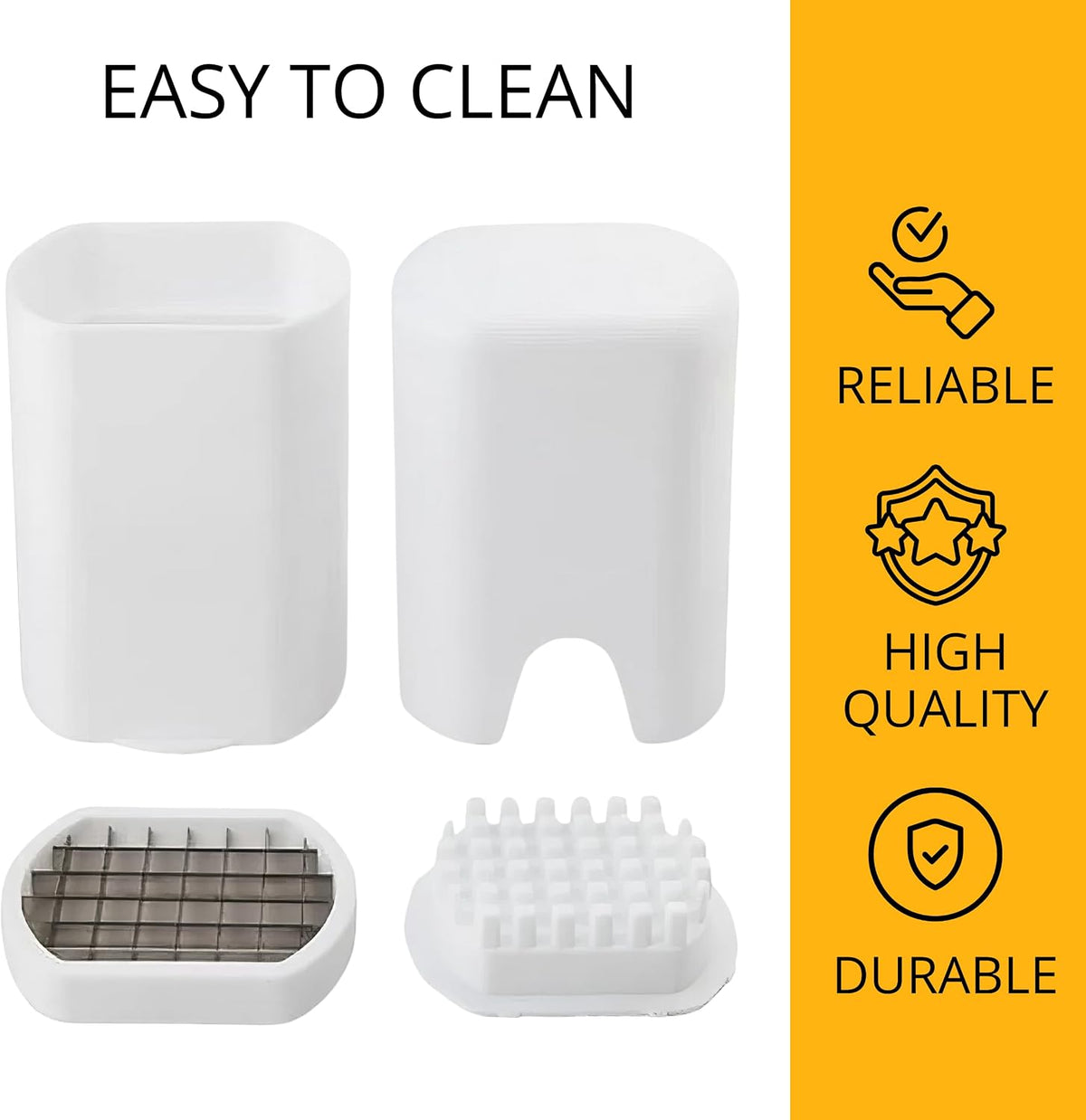 French Fry Cutter Tool White – Tool Food Dicer Veggie Chopper Veg Chopper White French Fry Cutter Natural Cut Rapid Slicer Vegetable Dicer Potato Slicer Manual