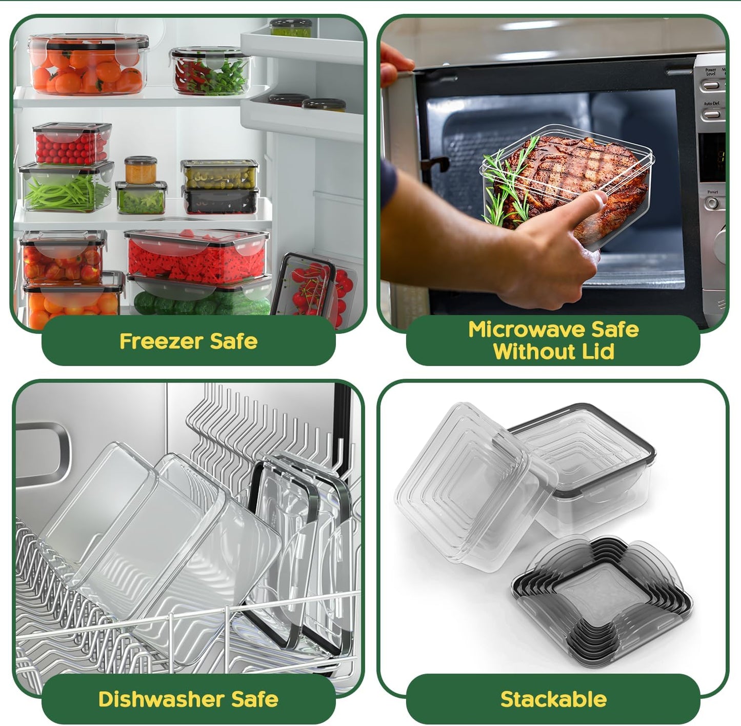 70 Pcs Large Food Storage Containers with Lids Airtight-2500ML to Small Box,Total 22812 ML Stackable Kitchen Bowls Set(35 Containers,35 Lids)-BPA Free Leak proof Plastic Boxes-Microwave safe
