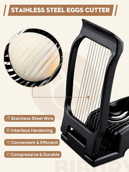 BIBURY Egg Slicer for Hard Boiled Eggs, Heavy Duty Aluminium Fruit Slicer