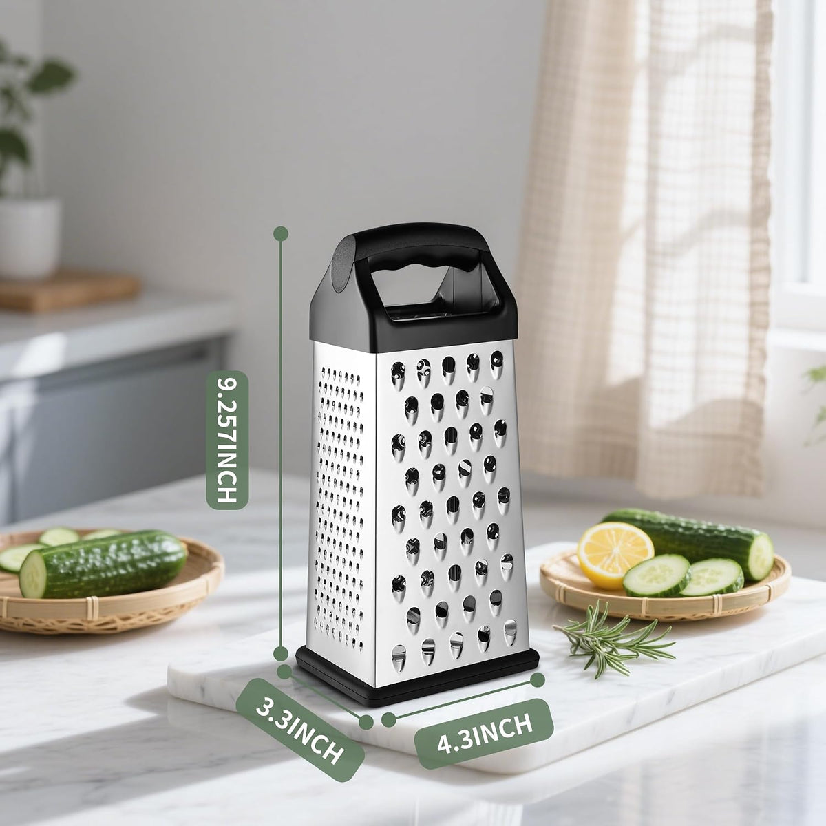 Kaishun Mini Cheese Grater,4-Sided Box Grater for Cheese, Vegetable & Fruit