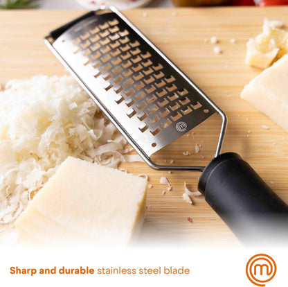 MasterChef Lemon Zester Grater with Handle, Stainless Steel, Non Slip Grip