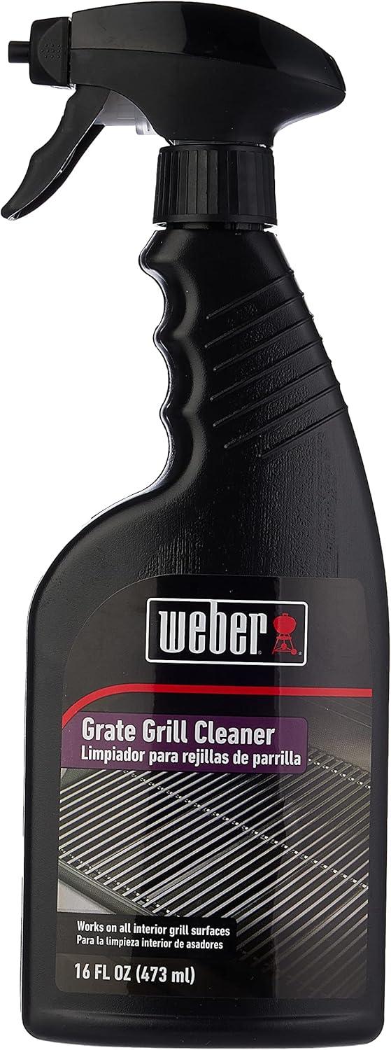 Weber Outdoor Grill Spray Bottle Cleaner & Degreaser, 16 oz – Safe, Non‑Corrosive, Effective Formula for Stainless Steel & Cast‑Iron Grates, Smokers, Ovens & Microwaves