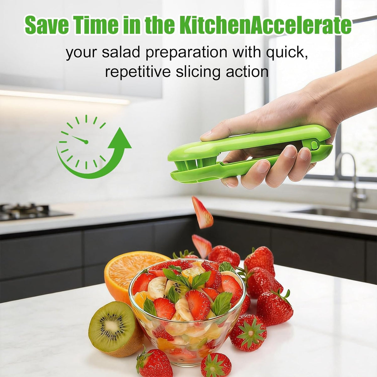 2PC 2026 New Grape Cutter Tool, Fruit Slicer Cuts Grapes, Cherry Tomatoes & Strawberries into 4 Pieces, Handheld Quarter Fruit Cutter Kitchen Gadget for Salad & Snack, BPA-Free