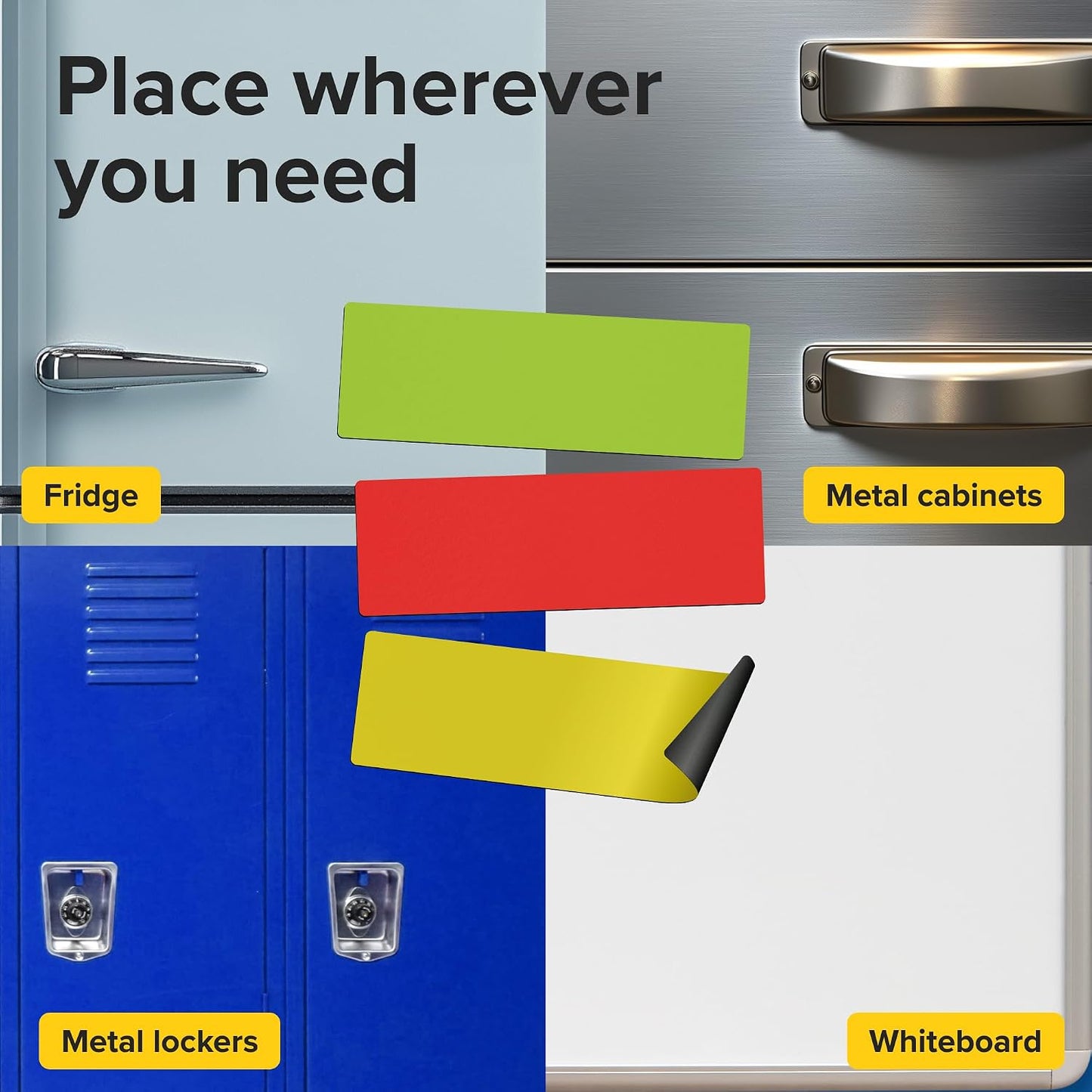 Dry Erase Magnetic Labels - Reusable Sticky Notes - Notepads for Refrigerator - Dry Erase Magnet Sheets - Blank Magnet Stickers to Write On - Magnets for Whiteboard Classroom Fridge