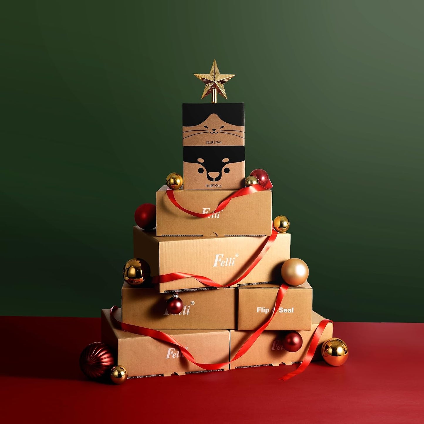 Felli Flip Tite Storage Container with Lid 4” RECTANGULAR Airtight Ring Flip Top, Stackable Kitchen Counter Pantry Organizer Acrylic Canister Jar for Pasta Spaghetti Cereal Granola Coffee (1.9qt)
