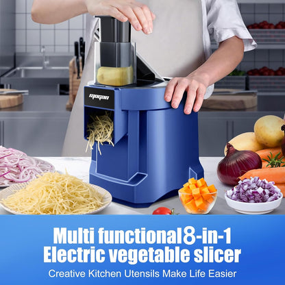 MOGAN 5-In-1 Electric Vegetable Cutter, Commercial Vegetable Dicer Slicer