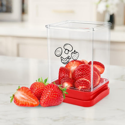 Creative Strawberry Slicer, Stainless Steel Speed Cutter with Push Plate