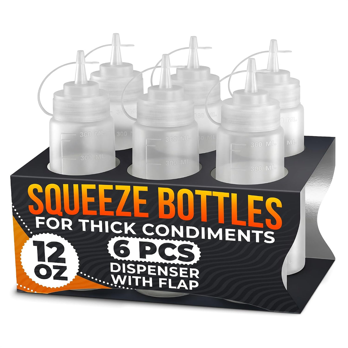 HYQO Small Squeeze Bottles for Sauces, 4 Oz Plastic with Cuttable Tip