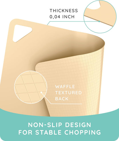 Cutting Boards for Kitchen, Plastic Cutting Board, Dishwasher Safe Cutting Boards with Juice Grooves for Meat, Veggies, Fruits, Easy Grip Handle, Serveware Accessories (Gray)