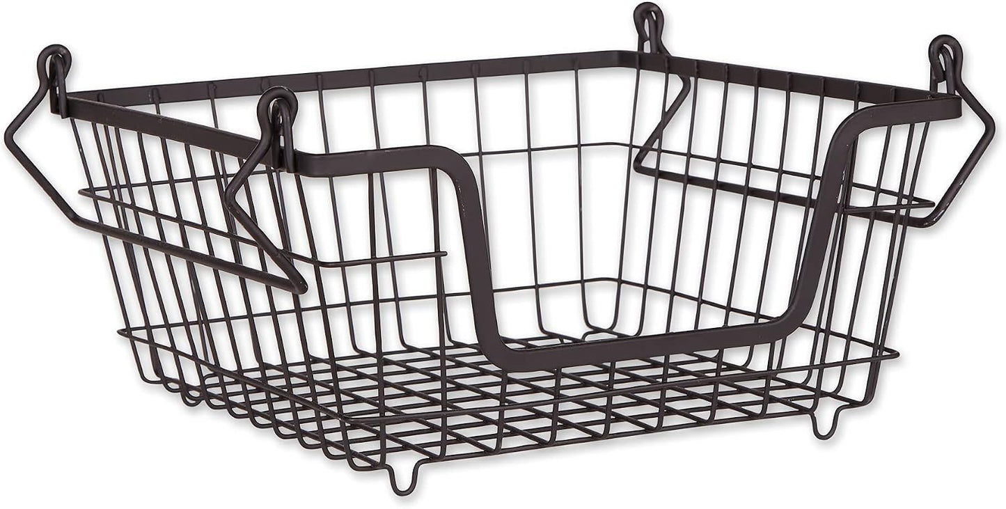 DII Metal Wire Mesh Stackable Utility Storage Bin, Small Round, 12x12x10", Bronze