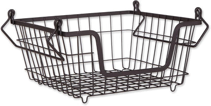 DII Metal Wire Mesh Stackable Utility Storage Bin, Small Round, 12x12x10", Bronze