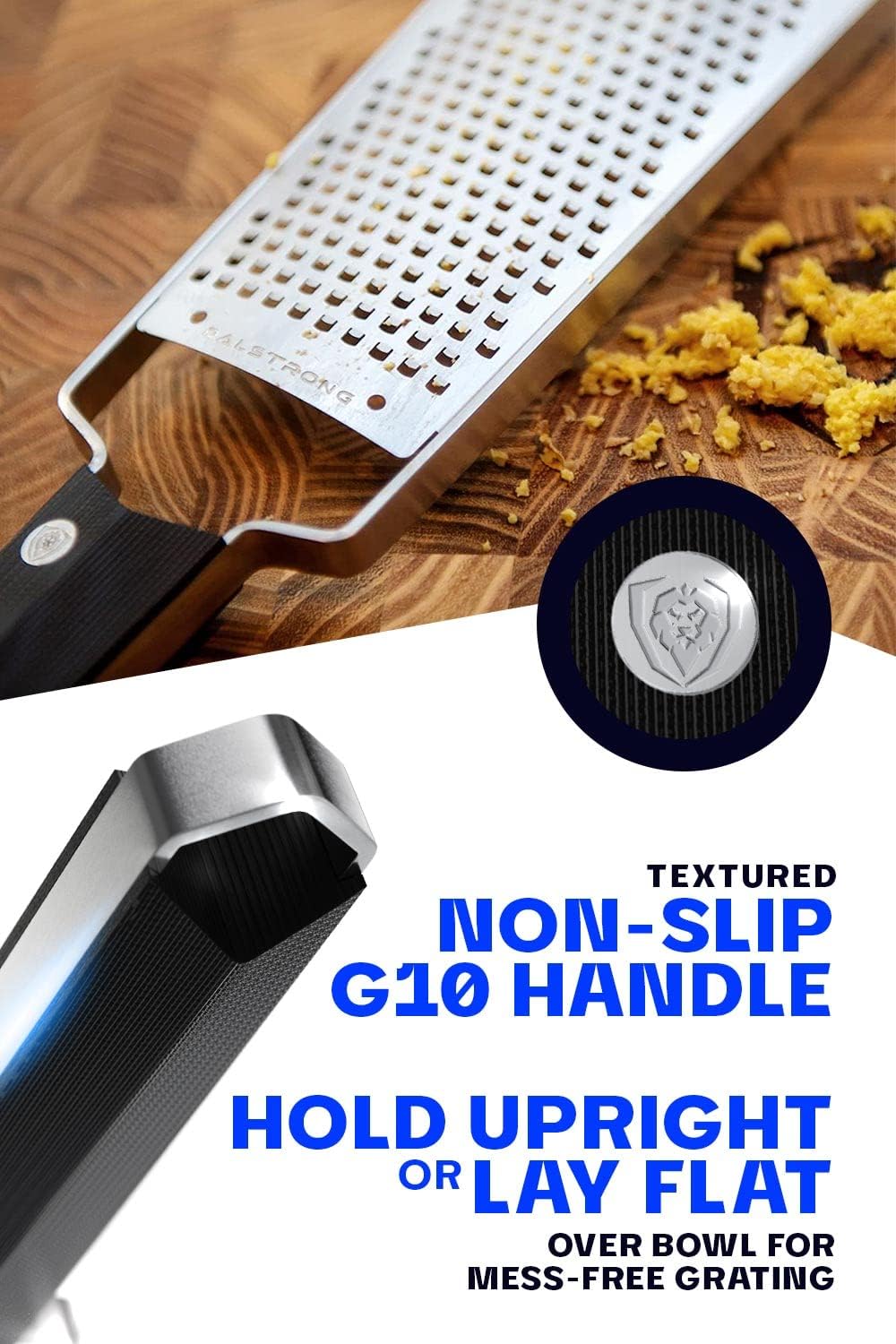 Dalstrong Wide Cheese Grater - Coarse Stainless Steel Blade