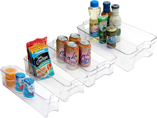 Dial Industries, Inc.Fridge, Kitchen Pantry Stackable Organizer Bins, Set of 4, Assorted Sizes