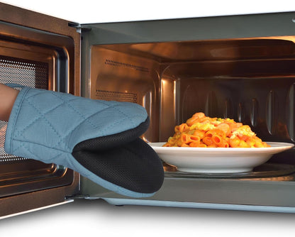 Goldmeet Mini Oven Mitts 2-Pack, 7"x5.5", 500°F Silicone Grip, Gray