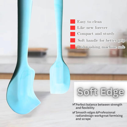 Silicone Marbled Spatula Set of 6, Black | 446F Heat-Resistant, One-Piece Steel Core, Non-Stick, Dishwasher Safe