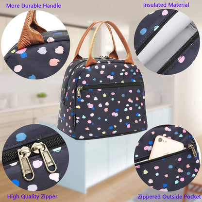 FlowFly Insulated Lunch Cooler Bag - Tote Bag Organizer for Women/Men, Black - Colors A