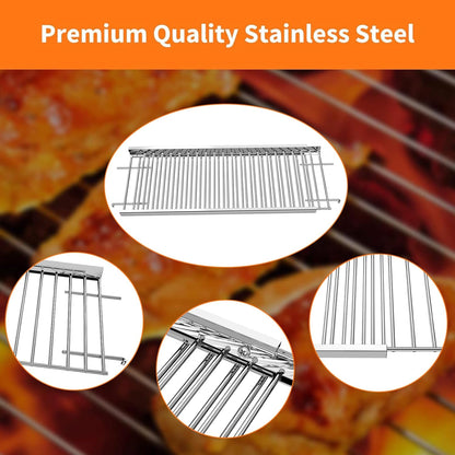 Utheer 2-Pack Griddle Warming Rack for Blackstone 28" Griddles, Stainless Steel Flat Top Grill Accessories | Reversible Rack Adds Prep Space, Foldable Clip-On Design Expands Cooking & Holding Area