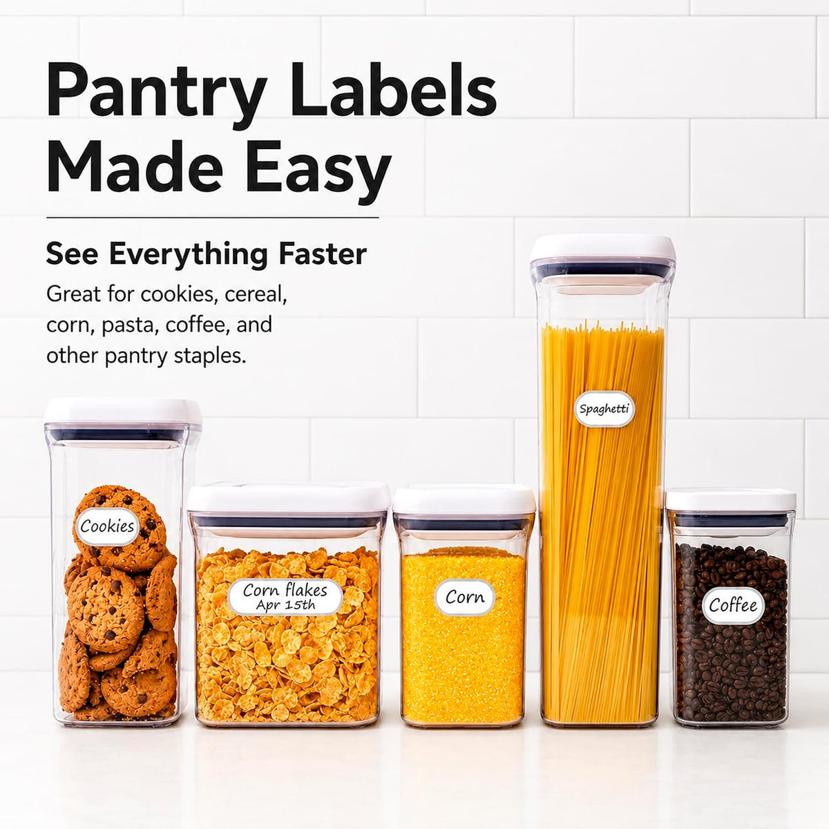 Removable Expiration Date Labels for Food Containers, Waterproof Food Storage Labels for Deli Containers, Best By Pantry Label, Freezer Refrigerator Label, Write On Kitchen Organization Label