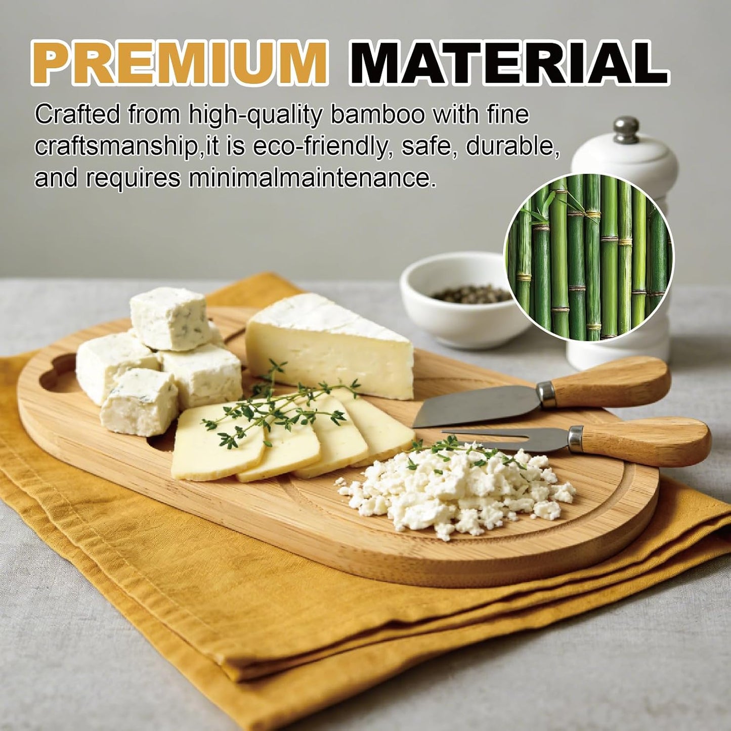 13x7.5 Inche Charcuterie Board Set, Mini Charcuterie Boards, Bamboo Cheese Board Gift Set, Individual Small Tabla De Quesos Madera with Housewarming Gifts for Wedding, Bridal Shower,Birthday for Women