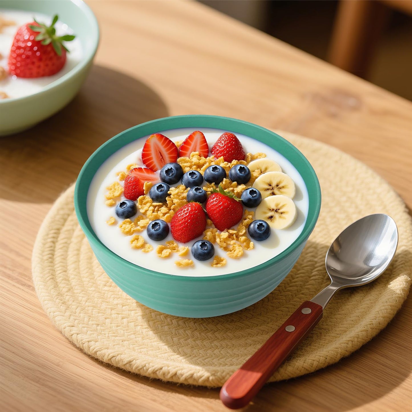 Wrova Wheat Straw Bowls for Kitchen set of 6,Anti-Scald Thick Soup Bowls 40oz,Microwave and Dishwasher Safe Bowl Sets, Unbreakable Cereal Bowl Sets. Vibrant Series