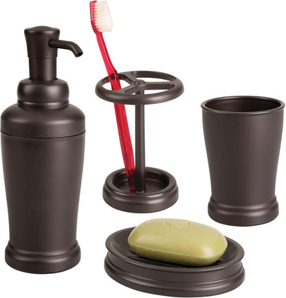 iDesign Tumbler Cup for Bathroom Organization, The Kent Collection, 3" x 3" x 4.25", Bronze (Pack of 2)